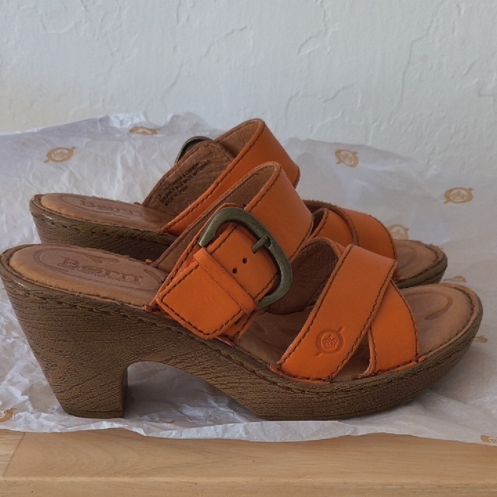 Born Women's Vibrant Orange Wedge Sandals